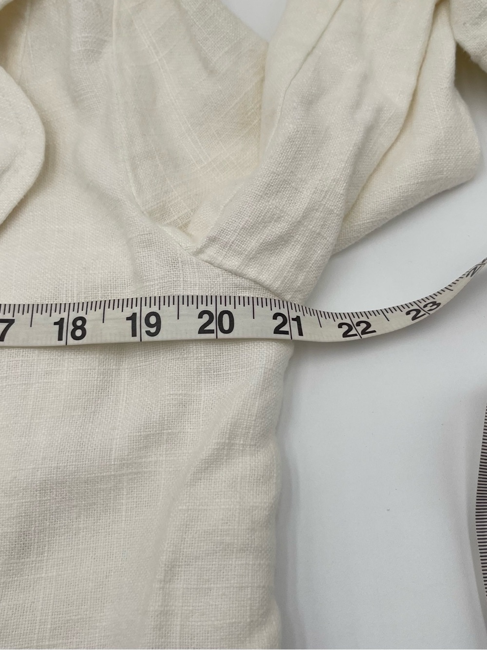 Anthropologie Linen Blend Open Front Blazer Tulip Hem Back Jacket Cream Size 6 - Picture 13 of 16